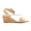 women fancy high fashion heels open toe buckle strap closure  wedges sandals shoes (LAJWG0012)
