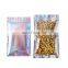 Rainbow effect laser reflection packaging bag custom 3 side seal pouch bag for Care products and Nails sequins bag
