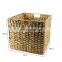 2020 hot sale China large cube iron straw hotel laundry seagrass storage basket hamper