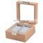 Exclusive design Luxury custom 2 slots wooden watch display case packing gift box