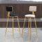 Bar Chair Stackable China Furniture Cafe Restaurant Nordic Kitchen Cheap Metal Gold Counter Velvet High Modern Stool Bar Chair