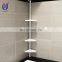 4 tier white plastic floating bathroom corner storage shelves