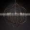 Classic retro metal industrial glass lampshade spherical chandelier for living room bedroom ceiling home decoration lighting