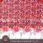 Fashion high quality polyester mesh fabric price per meter for wedding dress with red flowers embroidery