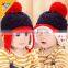 2015 Winter Newest Small Heart Knitting Baby Kids Earflap Pompom Caps and Hats