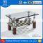 Living room furniture modern RB-2607 rectangular glass coffee table aluminum alloy metal tea table