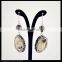LFD-052E Wholesale Pave Rhinestone Crystal Natural Agate Stone Charms Dangle Earrings Jewelry Finding