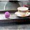 PU leather hotel tea cup tray, Faux leather serving tray with insert handle tea serving tray, faux leather tray for hotel