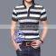 custom cotton striped short sleeve mens polo shirt