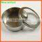 round tin box with window lid