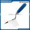 110x75x75mm External corner bricklaying trowel with silver blue wooden handle, stainless steel blade