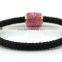 Handmade velvet slake bracelet with bling rhinestone wrap leather bracelet hot drill bangle for woman gift