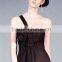 2015 One Shoulder Knee Length Chiffon Chocolate Bridesmaid Dress HA-142