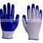 13g white nylon blue Nitrile coated Gloves