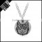 Best selling fashion round shape alloy antique silver engrave wolf pendant