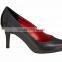 UK Elegant High Heel Tiny square shape classic ladies breatheable PU lining comfortable black sheep skin pump shoes