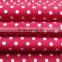 dark red material with white dot print swimwear lycra fabric for sale