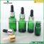 Green Glass Essential Oil sample Bottle with Aluminum Dropper wholesale