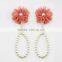 Cotton fabric gemstone flower nude shoes barefoot sandals toe ring anklets for children foot decoration accessories