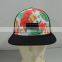 floral fabric metal button embroidery SNAPBACK flat bill hat