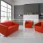 2016 small sofa Office sofa set 1+1+3 leather sofa with Stainless steel