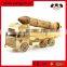 Handmade wooden carved missile car toy