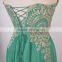 Exquisite green chiffon big size women A-line dress evening dresses long best lladies party wear gown