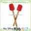 DGCCRF food grade 2 pcs per set silicone baking spatula with long wooden handle