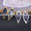 Arrowhead Pendant, Silver / Gold Plated Edged Blue Sand Gem Stone Druzy Pendant, For Jewelry Making