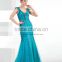 Hot sale design chiffon body sides embroidery evening gown fancy princess style evening dresses for wedding