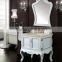 WTS-222SYO France Style elegant bedroom furniture ivory dressing table with mirror bench vanity set dresser