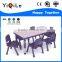 Elegant shape YQL hot sale PE / Particle board nursery shool desk and chair