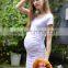 Newest style summer maternity dress clothes O neck short sleeve elastic plus size