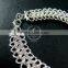 19cm silver plated brass faceted circle round link fashion DIY bracelet supplies 1900062