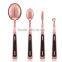 Professional toothbrush shape 4pcs rose gold oval makeup brush set wholesale makeup brushes