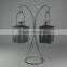 Metal stand with two christmas tree lantern