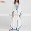 Pom Pom Trim Lace Up Cutout Back Embroidered Poncho Kaftan Dress