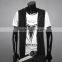 blank Waistcoat Zipper Hoodies Sports Sweatshirt plain cotton gray black 2 Colors