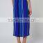 New Arrival Brand Design Stripe Split Maxi Skirt Blue Fashion Long Summer Skirts Muslim Fitting