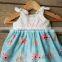 Summer 2 year old girl dress cotton frock design for baby girl sleeveless smocked clothing