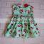 Wholesale baby clothes st patricks day sleeveless ruffle floral green dress baby frock design pictures