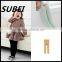 Children socks Spring and Autumn Korean princess Fan solid color knit cotton tights
