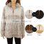 Factory wholesale women quarter zip true grit frosted collar monogrammed fleece pullover