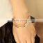 Womens Wristband Bangle Crystal Cuff Bracelet Bling Hand Chain Bracelet