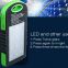 solar power bank led waterproof solar mobile phone charger