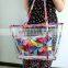 2017 Girls women transparent plastic beach bag handbag with purse