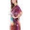 New printing design silk lady kaftan dress