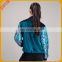 Wholesale custom blue velour bomber jacket latest fashion design clothing plain velvet bomber jacket