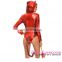 Sexy Adult Red Hot Devilish Hooded Romper Cosplay Costume