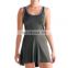 Yihao 2015 fashion new arrival women tennis dress plain short sleeve high quality tennis dress